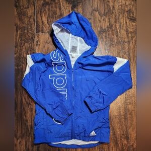Adidas Kids Blue and White Windbreaker